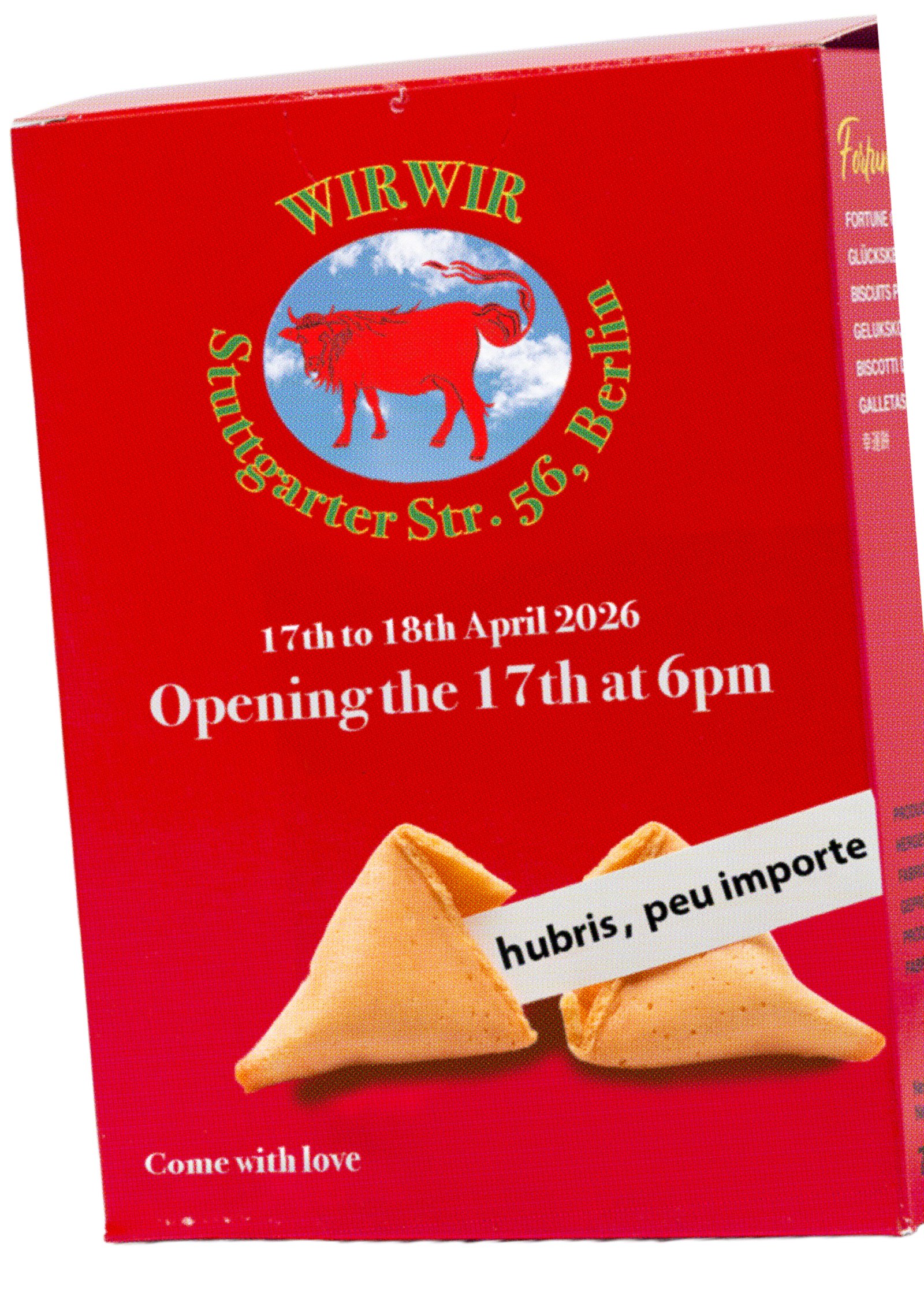 Hubris, peu importe, 17–18.04.2026, WIRWIR, Berlin