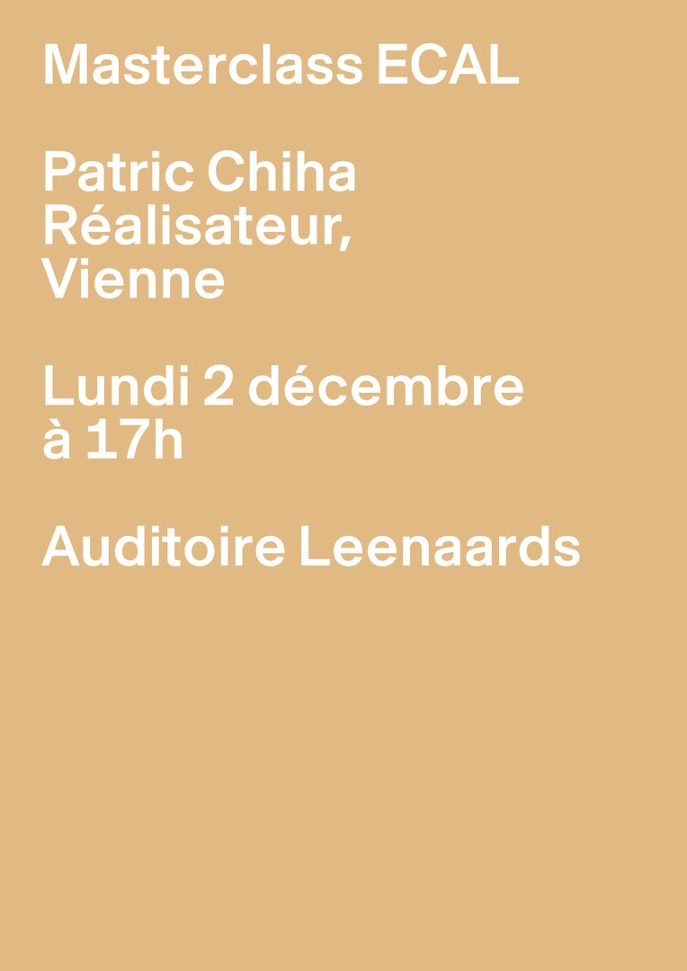 MASTERCLASS ECAL - PATRIC CHIHA,02.12.2024,Leenaards Auditorium, ECAL