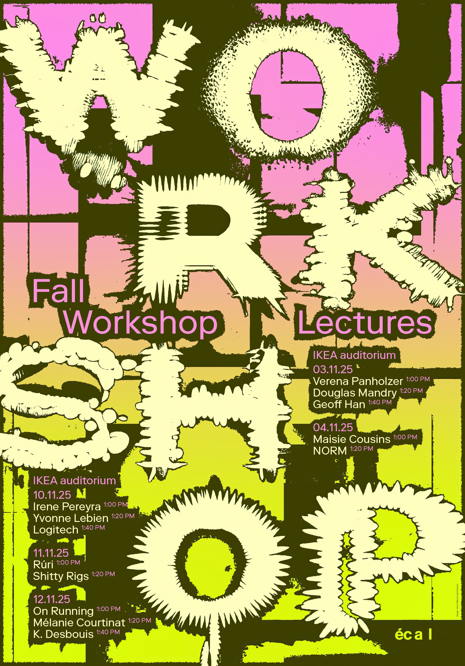 FALL WORKSHOP Conférences, 03–12.11.2025, Auditoire IKEA, ECAL