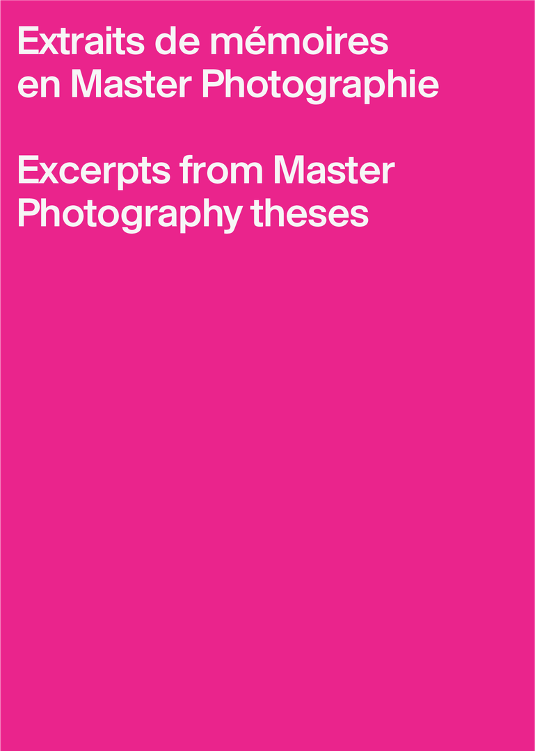 Extraits de mémoires en Master Photography