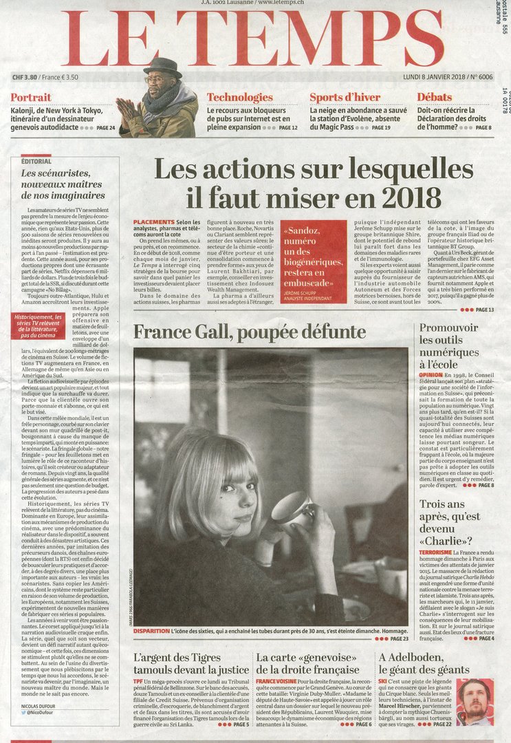 Master cinéma dans Le Temps